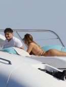 Candice Swanepoel Booty in a Thong Bikini on a Yacht in the French Riviera
