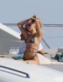 Candice Swanepoel Booty in a Thong Bikini on a Yacht in the French Riviera