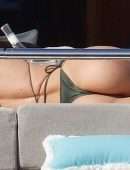 Candice Swanepoel Booty in a Thong Bikini on a Yacht in the French Riviera