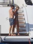 Candice Swanepoel Booty in a Thong Bikini on a Yacht in the French Riviera