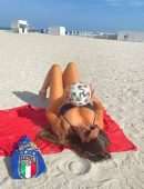 Claudia Romani Booty in Thong Bikini at the Beach in South Beach