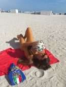 Claudia Romani Booty in Thong Bikini at the Beach in South Beach