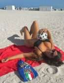 Claudia Romani Booty in Thong Bikini at the Beach in South Beach