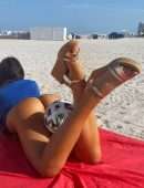 Claudia Romani Booty in Thong Bikini at the Beach in South Beach