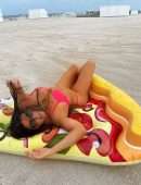 Claudia Romani Booty in Bikini on a Giant Pizza Floatie in Miami