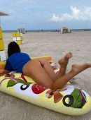Claudia Romani Booty in Bikini on a Giant Pizza Floatie in Miami