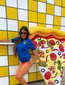 Claudia Romani Booty in Bikini on a Giant Pizza Floatie in Miami