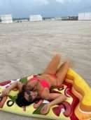 Claudia Romani Booty in Bikini on a Giant Pizza Floatie in Miami