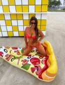 Claudia Romani Booty in Bikini on a Giant Pizza Floatie in Miami