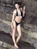 Emily Ratajkowski Booty and Cleavage in a Black Bikini in Italy