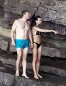 Emily Ratajkowski Booty and Cleavage in a Black Bikini in Italy