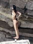 Emily Ratajkowski Booty and Cleavage in a Black Bikini in Italy