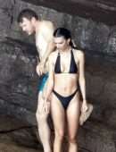 Emily Ratajkowski Booty and Cleavage in a Black Bikini in Italy