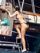 Emily Ratajkowski Booty and Cleavage in a Black Bikini in Italy