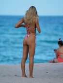 Joy Corrigan Booty in Thong Bikini on the Beach in Miami