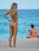 Joy Corrigan Booty in Thong Bikini on the Beach in Miami