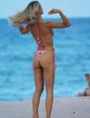 Joy Corrigan Booty in Thong Bikini on the Beach in Miami