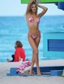 Joy Corrigan Booty in Thong Bikini on the Beach in Miami