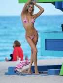 Joy Corrigan Booty in Thong Bikini on the Beach in Miami