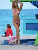 Joy Corrigan Booty in Thong Bikini on the Beach in Miami