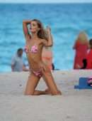 Joy Corrigan Booty in Thong Bikini on the Beach in Miami