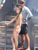 Julianne Hough Booty in Thong Bikini on a Yacht in Italy