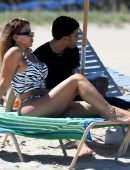 Larsa Pippen Booty in a Printed Bikini at the Beach in Miami
