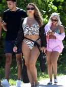 Larsa Pippen Booty in a Printed Bikini at the Beach in Miami