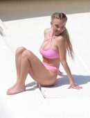 Sydney Sweeney Booty in a Pink Bikini on a Boat in Italy