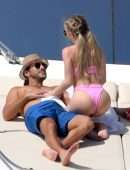 Sydney Sweeney Booty in a Pink Bikini on a Boat in Italy