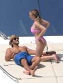Sydney Sweeney Booty in a Pink Bikini on a Boat in Italy