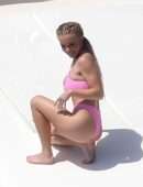 Sydney Sweeney Booty in a Pink Bikini on a Boat in Italy