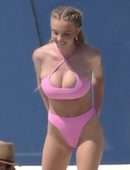 Sydney Sweeney Booty in a Pink Bikini on a Boat in Italy