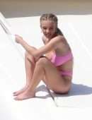 Sydney Sweeney Booty in a Pink Bikini on a Boat in Italy