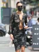 Bella Hadid Pokies in a See-Through Top Out in New York