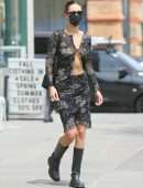 Bella Hadid Pokies in a See-Through Top Out in New York