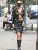 Bella Hadid Pokies in a See-Through Top Out in New York