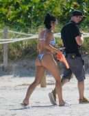 Camila Mendes Booty in Thong Bikini for a Photoshoot in Miami
