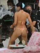 Camila Mendes Booty in a Thong Bikini on the “Strangers” Movie Set in Miami Beach