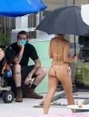 Camila Mendes Booty in a Thong Bikini on the “Strangers” Movie Set in Miami Beach