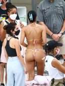 Camila Mendes Booty in a Thong Bikini on the “Strangers” Movie Set in Miami Beach