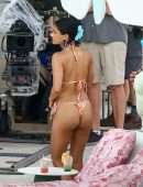 Camila Mendes Booty in a Thong Bikini on the “Strangers” Movie Set in Miami Beach