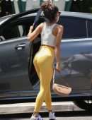 Eiza Gonzalez Booty in Yellow Tights at San Vicente Bungalows in West Hollywood