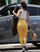 Eiza Gonzalez Booty in Yellow Tights at San Vicente Bungalows in West Hollywood