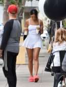 Eiza Gonzalez Beautiful Leggy in Skirt, Out in West Hollywood