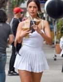 Eiza Gonzalez Beautiful Leggy in Skirt, Out in West Hollywood