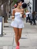 Eiza Gonzalez Beautiful Leggy in Skirt, Out in West Hollywood
