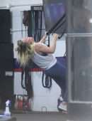 Hilary Duff - Booty in Leggings, Working Out at a Gym in Los Angeles