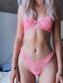 Jordyn Jones Booty in a Sheer Pink Lingerie