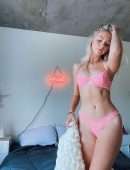 Jordyn Jones Booty in a Sheer Pink Lingerie